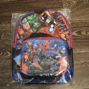 Bioworld Avengers Marvel 16" Large Backpack with Insulated Lunch Bag Set